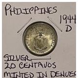 Silver Philippines 1944D 20c