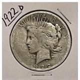 1922D Silver PEACE Dollar