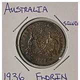 Silver 1936 Australia Florin