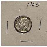 1963 Silver Roosevelt Dime