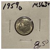 1959D Silver Roosevelt Dime