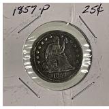 1857 Silver Seated Lib. Quarter