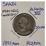 Silver 1891PGM Peseta