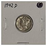 1942D Silver Mercury Dime