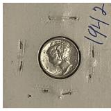1942 Silver Mercury Dime