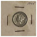 1945 Silver Mercury Dime
