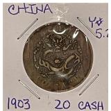 1903 China 20 Cash #5.2