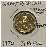 1970 PROOF 3P Low Mintage Q.E II