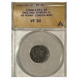 1344-1351 England Silver Penny Edward III