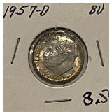 1957D BU Silver Roosevelt Dime