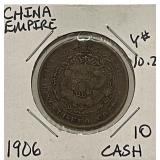 China Empire 10 Cash 1906 Y# 10.2