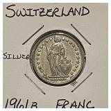 Silver 1961 Swiss Franc