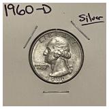 1960D Silver Wash. Quarter