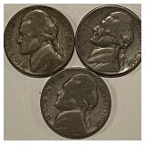 Three Silver War Nickels