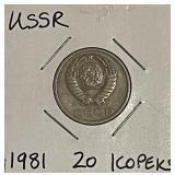 Highly Collectable USSR 1981 20 Kopeks