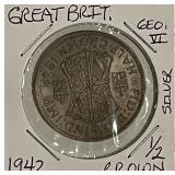 Silver 1942 Gr.Brit. 1/2 Crown