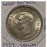 Silver 1937 Gr.Brit Crown