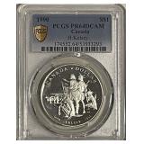 Cert. PR64DCAM 1990 Canada Silver $1