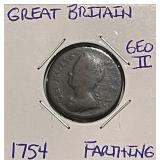 1754 Gr.Brit. Farthing GEO II
