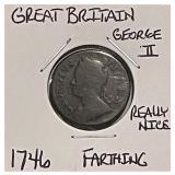 1746 Gr.Brit. Farthing GEO II