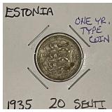 1935 Estonia 20 Senti