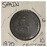 1870 Spain 10 Centimos