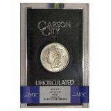 Cert. MS63 1884CC Morgan Dollar