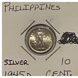 Silver 1945D Philippines 10C