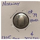 Silver 1825JMK Norway 4 Skilling C#79