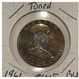 1961 PROOF Franklin 50c Beaut. Tone