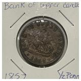 1857 Bank of Canada Token 1/2 Penny