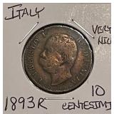 1893R Italy 10 Centesimi