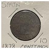 1878om Spain 10 Centimos