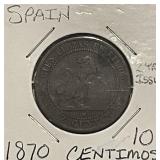 1870om Spain 10 Centimos