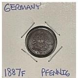 Germany 1887F Pfennig