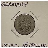 1875C Germany 10 Pfennig