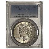 Cert. AU50 1923S Silver PEACE Dollar