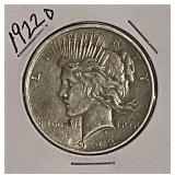 1922D Silver PEACE Dollar