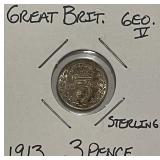 Silver 1913 Gr.Brit. 3 Pence