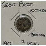 Silver 1901 Gr.Brit. 3 Pence