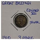 Silver 1910 Gr.Brit. 3 Pence