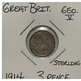 Silver 1914 Gr.Brit. 3 Pence