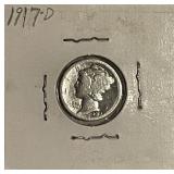 1917D Silver Mercury Dime