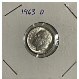 1963D Silver Roosevelt Dime