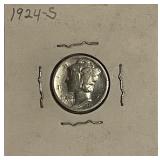 1924S Silver Mercury Dime