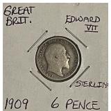 Silver 1909 Gr.Brit. 6 Pence