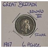 Silver 1907 Gr.Brit. 6 Pence