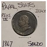 1867 Papal States Soldo