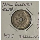 Silver 1935 New Guinea Shilling