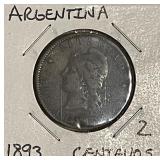 1893 Argentina 2 Centavos